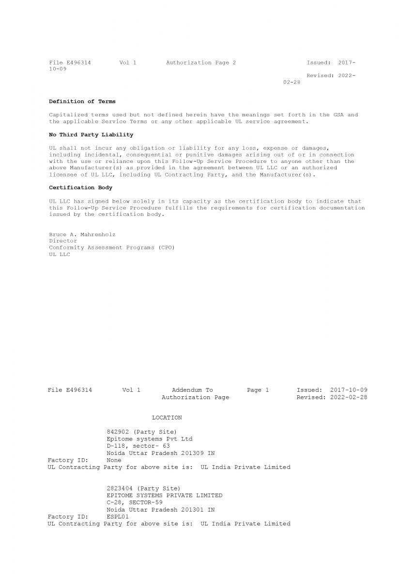 UL - Certificate - P2